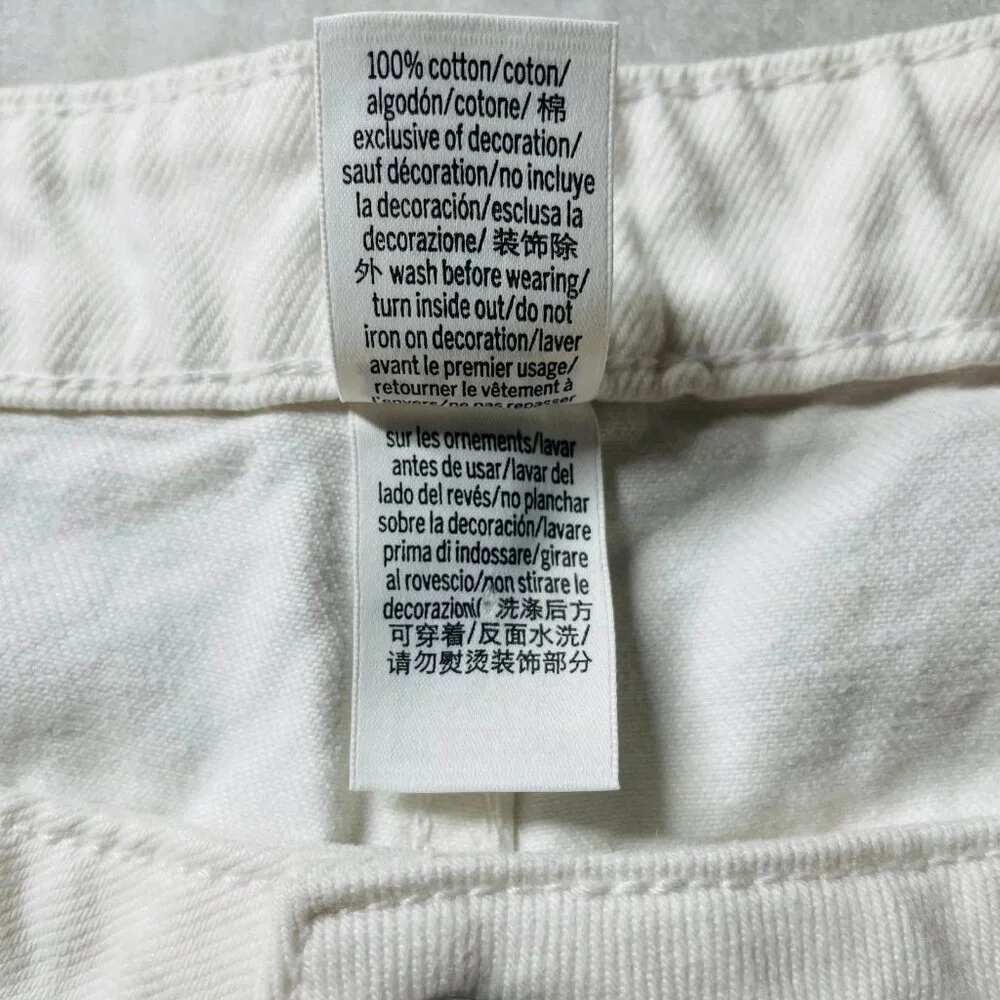 Pink Victoria's Secret Womens White High Rise Neutral Wide Leg Jeans Size 14 - Picture 5 of 12